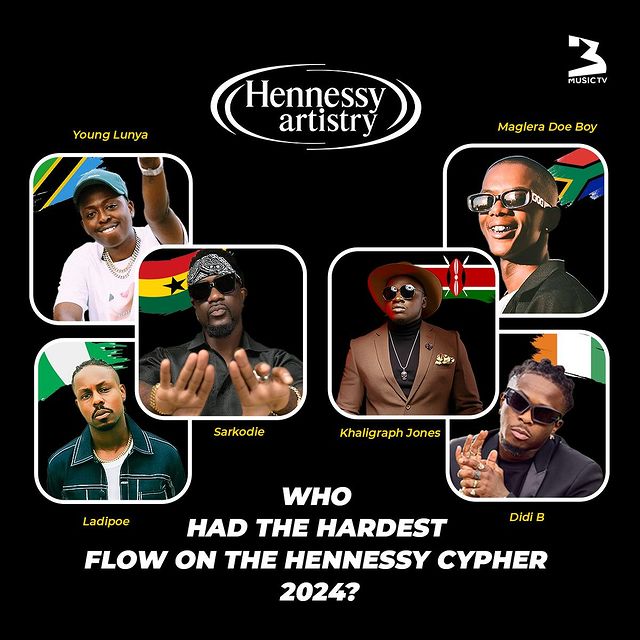 Hennessy Cypher 2024 - Didi B, Khaligraph Jones, Ladipoe, Maglera Doe Boy, Sarkodie, & Young Lunya